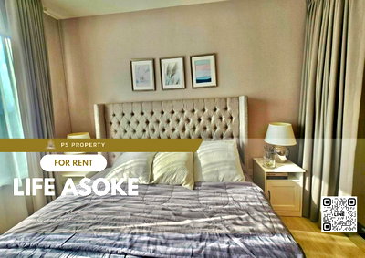 Condos for rent : For rent 📍 Life Asoke 📍 Beautifully decorated, fully furnished with furniture and electrical appliances, near MRT Phetchaburi.