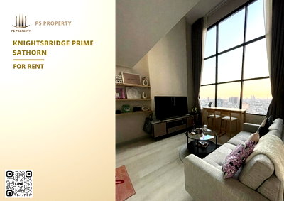 คอนโดให้เช่า : ให้เช่า 📌 Knightsbridge Prime Sathorn 📌  ห้อง DUPIEX เฟอร์นิเจอร์ และ เครื่องใช้ไฟฟ้าครบ ใกล้ BTS ช่องนนทรี