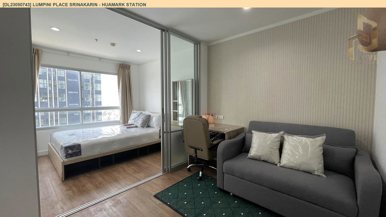 รูป DL23050743 ให้เช่าคอนโด ลุมพินี เพลส ศรีนครินทร์ - หัวหมาก สเตชัน (Lumpini Place Srinakarin - Huamark Station) ใกล้ ARL หัวหมาก พร้อมเข้าอยู่ โทรด่วน 0800343450 LineID @655ebbvc - รูปที่ 2/9