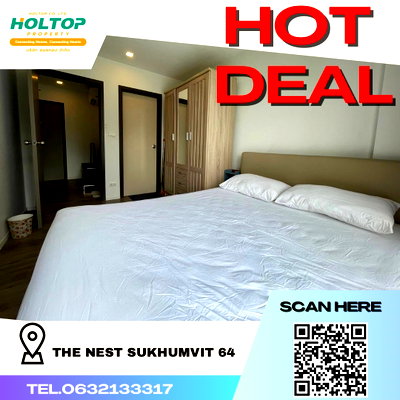 คอนโดให้เช่า : #K190 📢📌ให้เช่า คอนโด The nest sukhumvit 64 1 ห้องนอน 1 ห้องน้ำ ครัวปิดสำหรับคนรักทำอาหาร 