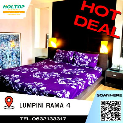 เช่าคอนโด สถานีรถไฟฟ้างามดูพลี : #A180 For rent LUMPINI RAMA 4  Condo LPN Rama 4-Sathorn