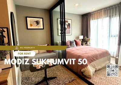 คอนโดให้เช่า : ให้เช่า 🔥 MODIZ Sukhumvit 50 🔥 ห้องตกแต่งสวยครบ พร้อมเฟอร์นิเจอร์ เครื่องใช้ไฟฟ้าครบ ใกล้ BTS อ่อนนุช