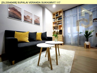 Condos for rent : DL23040408 Condo for rent, Supalai Veranda Sukhumvit 117 near BTS Pu Chao, ready to move in, call urgently 0653619502 LineID @952jdxxk