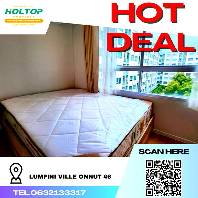 เช่าคอนโด อ่อนนุช 46 :  #K244  ให้เช่า  lumpini Ville อ่อนนุช 46 2 ห้องนอน พร้อมเข้าอยู่✨
