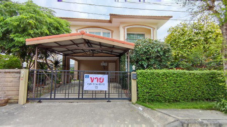 ขายบ้านเดี่ยว : ขายถูก บ้านเดี่ยว ภัสสร 26 ราชพฤกษ์ - ติวานนท์ ปทุมธานี 77 ตร.วา  ติด ถ. 345 ที่ดินขนาดใหญ่ พร้อมเฟอร์นิเจอร์