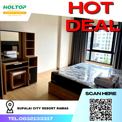 Condos for rent Central Pinklao : #K298 For rent Supalai City Resort Rama 8 MRT Bangyikhan 🚝
