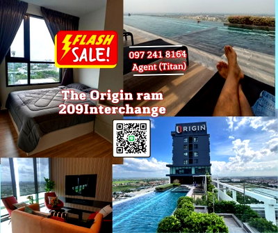 คอนโดให้เช่า : The Origin Ram 209 Interchange แต่งครบ พร้อมอยู่ One bed plus  เฟอร์ครบ ชอบมาคุยหน้างานได้