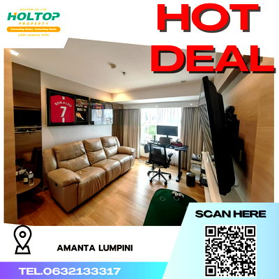 Condos for rent : #K330 For rent AMANTA LUMPINI 🚝 Near the expressway and MRT Lumpini/Klongtoey.