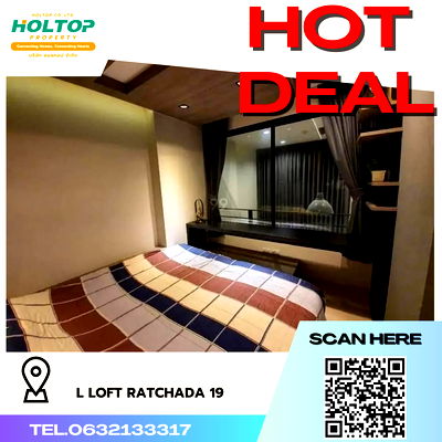 Condos for rent Ratchadapisek 19 : #K331 For rent L'Loft Ratchada19 Duplex Room 3/4 floor