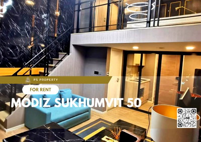 คอนโดให้เช่า : ให้เช่า 🌟 MODIZ Sukhumvit 50 🌟 เฟอร์นิเจอร์ และ เครื่องใช้ไฟฟ้าครบ ชั้นสูง วิวสวยโค้งแม่น้ำเจ้าพระยา
