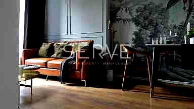 Condos for rent Bangkok University : 🔥39K🔥Modern Style 1 Bed with Bathtub Corner Room Close to BTS Phrom Phong 500 m. at Noble BE33 Condo / Condo For Rent