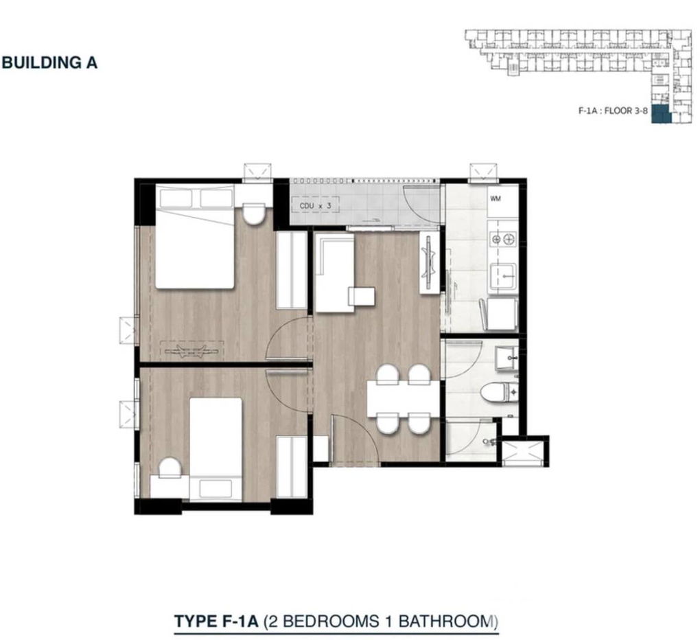 picture 2-BR Condo at The Nest Sukhumvit 64 near BTS Udom Suk (ID 1749764) - 12/12
