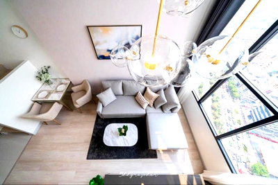 Condos for rent : 🔥🔥Nice Decorate Duplex 1 Beds 45 sq.m. High Fl. 25+ Good Location BTS Chong Nonsi 600 m. at Knightsbridge Prime Sathorn Condo / For Rent
