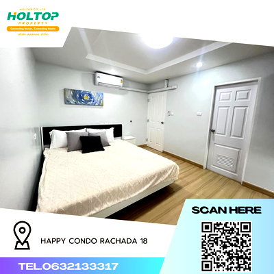 Condos for rent : #P324 Happy Condo Rachada 18 Internet Free! Near MRT Huai Khwang 