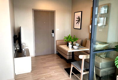 เช่าคอนโด เขตบางนา : ว่างพร้อมอยู่! Ideo Eastpoint. 1นอน 26ตร.ม.  Line id: @pfagent