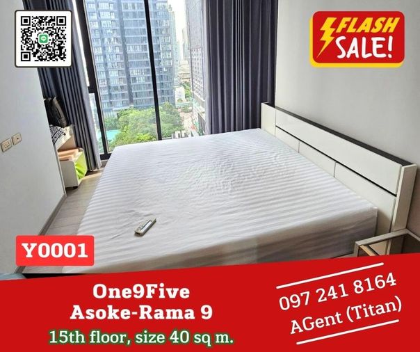 🎯One9Five Asoke - Rama 9, spacious room, minimal decoration, ready to move in, fully furnished, make an appointment to see first (Y0001) 