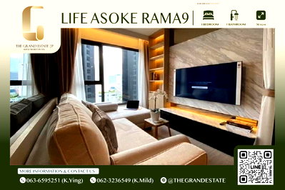 Condos for rent : ⭐️Life Asoke Rama9⭐️Nice decoration,Fully furnished,1 Bedroom 37 Sq.m,Best price!!!