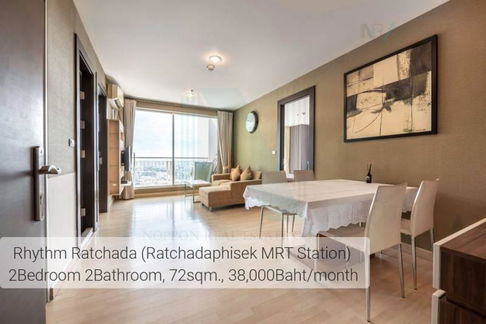 For Rent Condo Rhythm Ratchada Building A, Floor 24,2 bed room, Room size 72.00 sqm