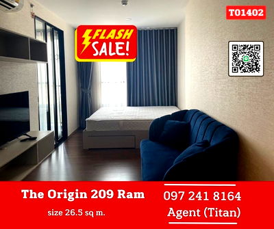 เช่าคอนโด ไทวัสดุ สุขาภิบาล 3  : 🔥🔥ด่วนจ้าาาThe origin ram 209 interchange ห้องสวยๆพร้อมwalk in closet วิวดีไม่ร้อน🔥🔥