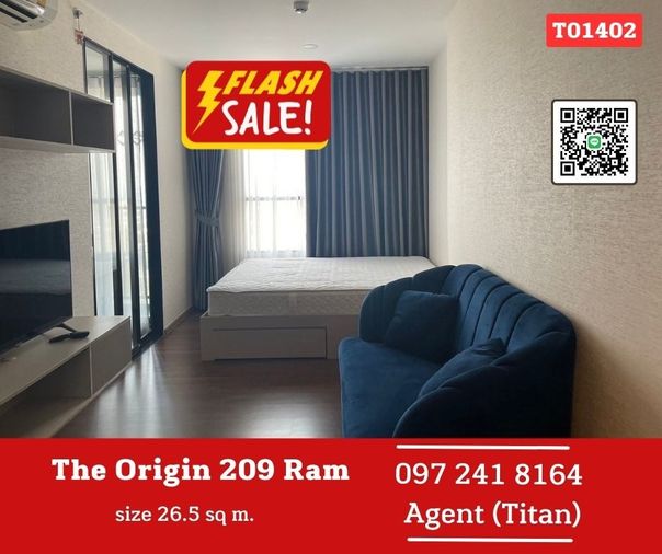 🔥🔥ด่วนจ้าาาThe origin ram 209 interchange ห้องสวยๆพร้อมwalk in closet วิวดีไม่ร้อน🔥🔥