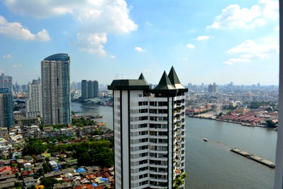 Condos for rent : River view quite room at Supalai River Resort, 1 bedroom 1 bathroom
