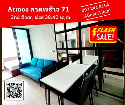 Condos for rent Lat Phrao : 🎉 Urgent!! The room is vacant and ready to move in. Atmoz Lat Phrao 71 🎉 (T01404)