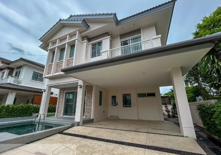 Houses for sale : S-NTWS102 for sale, single house, Nantawan Village, Srinakarin,60 sq m., 2 floors,  200 sq m., 3 bedrooms, 3 bathrooms, 9.89 million, 064-959-8900