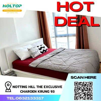 คอนโดให้เช่า : #R125 ให้เช่า  Notting Hill The Exclusive Charoen Krung 93