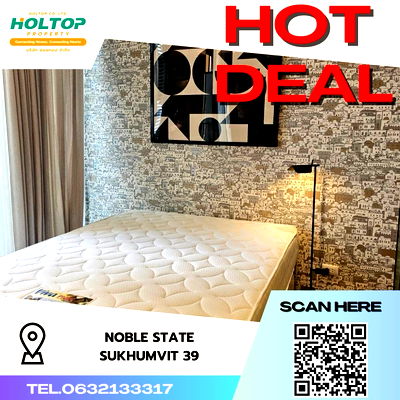 คอนโดให้เช่า : #S217 ให้เช่า Noble State Sukhumvit 39   โนเบิล สเตรท สุขุมวิท 39 รูปแบบห้อง 1 ห้องนอน 