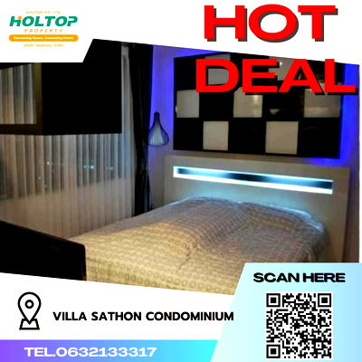 คอนโดให้เช่า : #R207 ให้เช่า Villa Sathon Condominium  วิลล่า สาทร คอนโดมิเนียม รูปแบบห้อง 1 ห้องนอน 1 ห้องน้ำ ขนาดห้อง 43.5 ตรม.