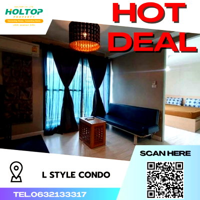 Condos for rent : #S323 For rent L Style Condo Huaikwang  L Style Condo Huai Khwang Room type 2 bedrooms, 2 bathrooms 3rd floor, size 60 sq m