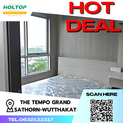 คอนโดให้เช่า : #S320 ให้เช่า The Tempo Grand Sathon-Wutthakat  เดอะเทมโป้ แกรนด์ สาทร-วุฒากาศ  รูปแบบห้อง 1 ห้องนอน 1 ห้องน้ำ 