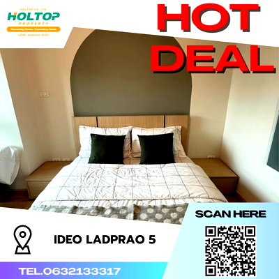 Condos for rent : #S301 For rent Ideo Lat Phrao 5  Ideo Lat Phrao 5 Room type 1 bedroom 1 bathroom 8th floor, size 34 sq m