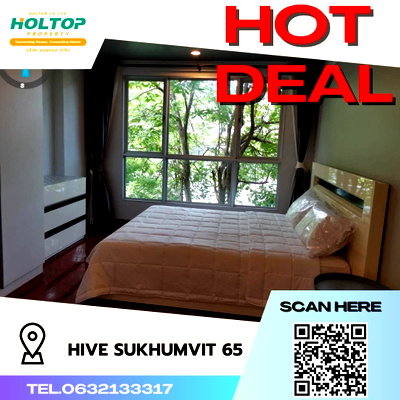 คอนโดให้เช่า : #S328 ให้เช่า Hive Sukhumvit65  ไฮฟ์ สุขุมวิท65 รูปแบบห้อง 1 ห้องนอน 1 ห้องน้ำ  ขนาด40ตรม 
