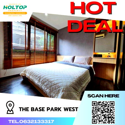 Condos for rent Soi On Nut (Sukhumvit 77) : #S326 For rent The Base Park West Sukhumvit77  The Base Park West Sukhumvit77  Room type 1 bedroom 1 bathroom 1st floor, size 26 sq m