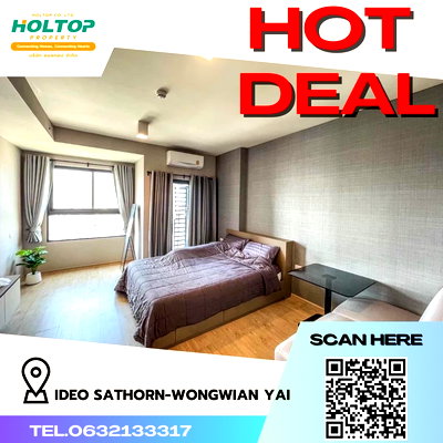 Condos for rent : #R247 For rent Ideo Sathorn-Wongwian yai  Ideo Sathorn-Wongwian Yai Room type Studio Room size 29 sq.m.