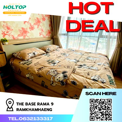 Condos for rent : #R291 For rent THE BASE Rama 9-Ramkhamhaeng  The Base Rama 9-Ramkhamhaeng Room type 1 bedroom 1 bathroom Room size 29.25 sq m.