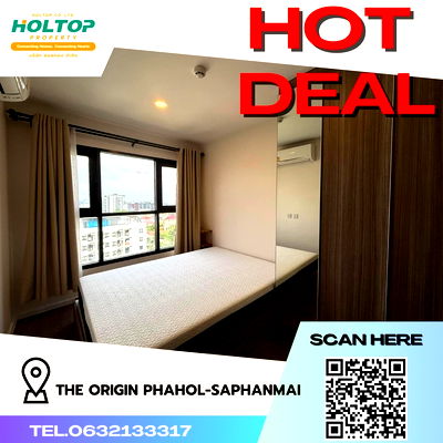 คอนโดให้เช่า : #R305 ให้เช่า The Origin Phahol-Saphanmai  ดิ ออริจิ้น พหลโยธิน-สะพานใหม่ รูปแบบห้อง 1 ห้องนอน 1 ห้องน้ำ ขนาดห้อง 28 ตรม.  ชั้น 12