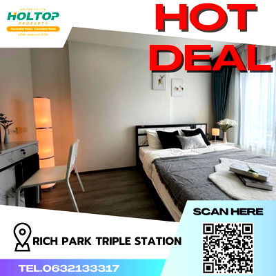 Condos for rent : #S400 For rent Rich Park Triple Station  Rich Park Triple Station  Room type 1 bedroom 1 bathroom  34th floor, size 28.60 sq m