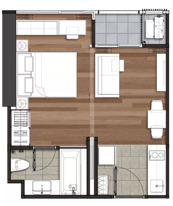 1 Bedroom floor plan