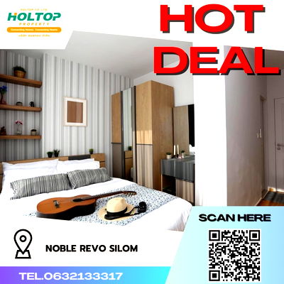 คอนโดให้เช่า : #R346 ให้เช่า Noble Revo Silom  โนเบิล รีโว สีลม รูปแบบห้อง 2 ห้องนอน 2 ห้องน้ำ 1 ห้องนั่งเล่น (ห้องมุมวิว 2 ฝั่ง) ชั้น 12A ขนาดห้อง : 66 ตรม.