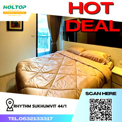 คอนโดให้เช่า : #R339 ให้เช่า RHYTHM Sukhumvit 44/1  ริธึ่ม สุขุมวิท 44/1 (ติดสถานีรถไฟฟ้า BTS พระโขนง) รูปห้องห้อง 1 ห้องนอน 1 ห้องน้ำ ชั้น 9