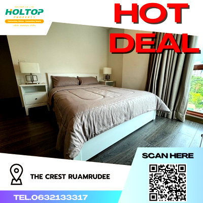 Condos for rent : #R341 For rent The Crest Ruamrudee (near BTS Phloen Chit) -Room type 3 bedrooms + 3 bathrooms + 1 maid's room -Room size 192.25 sq m. -7th floor