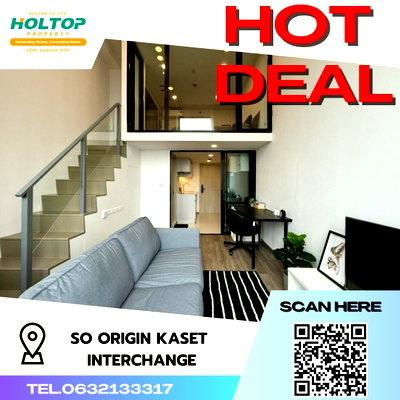 Condos for rent : #S429 For rent So Origin Kaset Interchange  So Origin Kaset Interchange Duplex room type 1 bedroom 1 bathroom 18th floor, size 37 sq m
