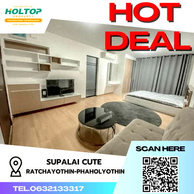 Condos for rent Major Cineplex Ratchayothin : #S413 For rent Supalai Cute Ratchayothin - Phaholyothin 34  Supalai Cute Ratchayothin - Phaholyothin 34  Studio room type 8th floor, size 34 sq m, 