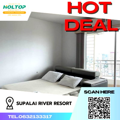 Condos for rent : #S406 For rent Supalai River Resort  Supalai River Resort Room type 2 bedrooms, 2 bathrooms 41st floor, size 104 sq m