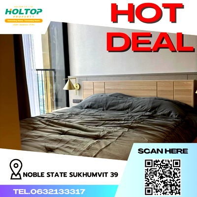 คอนโดให้เช่า : #R364 ให้เช่า Noble State Sukhumvit 39   โนเบิล สเตท สุขุมวิท 39 รูปแบบห้อง 1 ห้องนอน 1 ห้องน้ำ  ขนาดห้อง 30 ตรม.