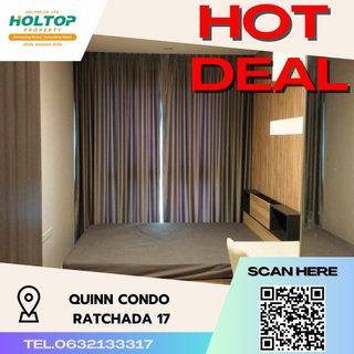 รูปภาพ #S422 ให้เช่า Quinn Condo Ratchada17  ควินน์ คอนโด รัชดา17  รูปแบบห้อง 1 ห้องนอน 1 ห้องน้ำ  ชั้น6 ขนาด34ตรม ตึกB