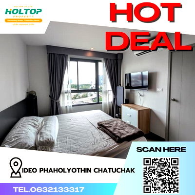 Condos for rent : #R375 For rent Ideo Phaholyothin Chatuchak  Ideo Phaholyothin Chatuchak Room type 1 bedroom 1 bathroom Room size 36 sq m.