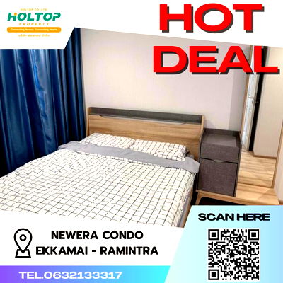 คอนโดให้เช่า : #S418 ให้เช่า Newera Condo | Ekamai–Ramintra  นีเวร่า คอนโด เอกมัย-รามอินทรา  รูปแบบห้อง 1 ห้องนอน 1 ห้องน้ำ 1 ห้องอเนกประสงค์ ชั้น3 ขนาด38.88 ตรม 
